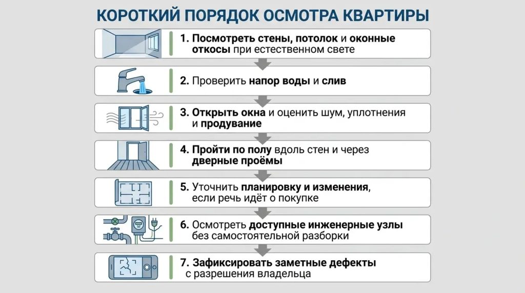 Короткий порядок осмотра квартиры